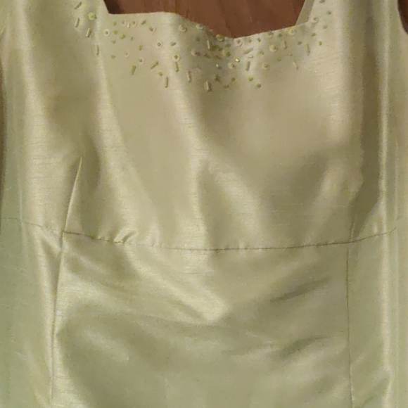 2piece silk and sequence seafoam Green suit - Picture 3 of 4